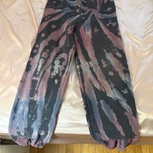 Urban Outfitters Black and Purple Tie-Dye sweatpants (renewal line)